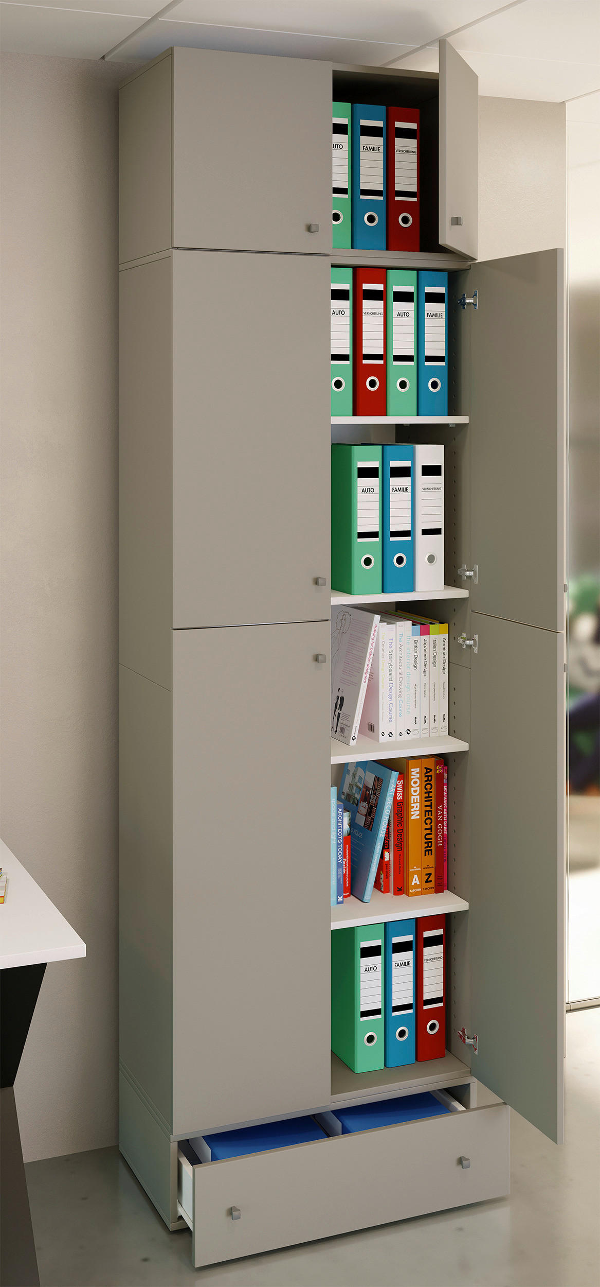 AKTENSCHRANK Grau  - Grau, MODERN, Holzwerkstoff (70/240/39cm) - MID.YOU