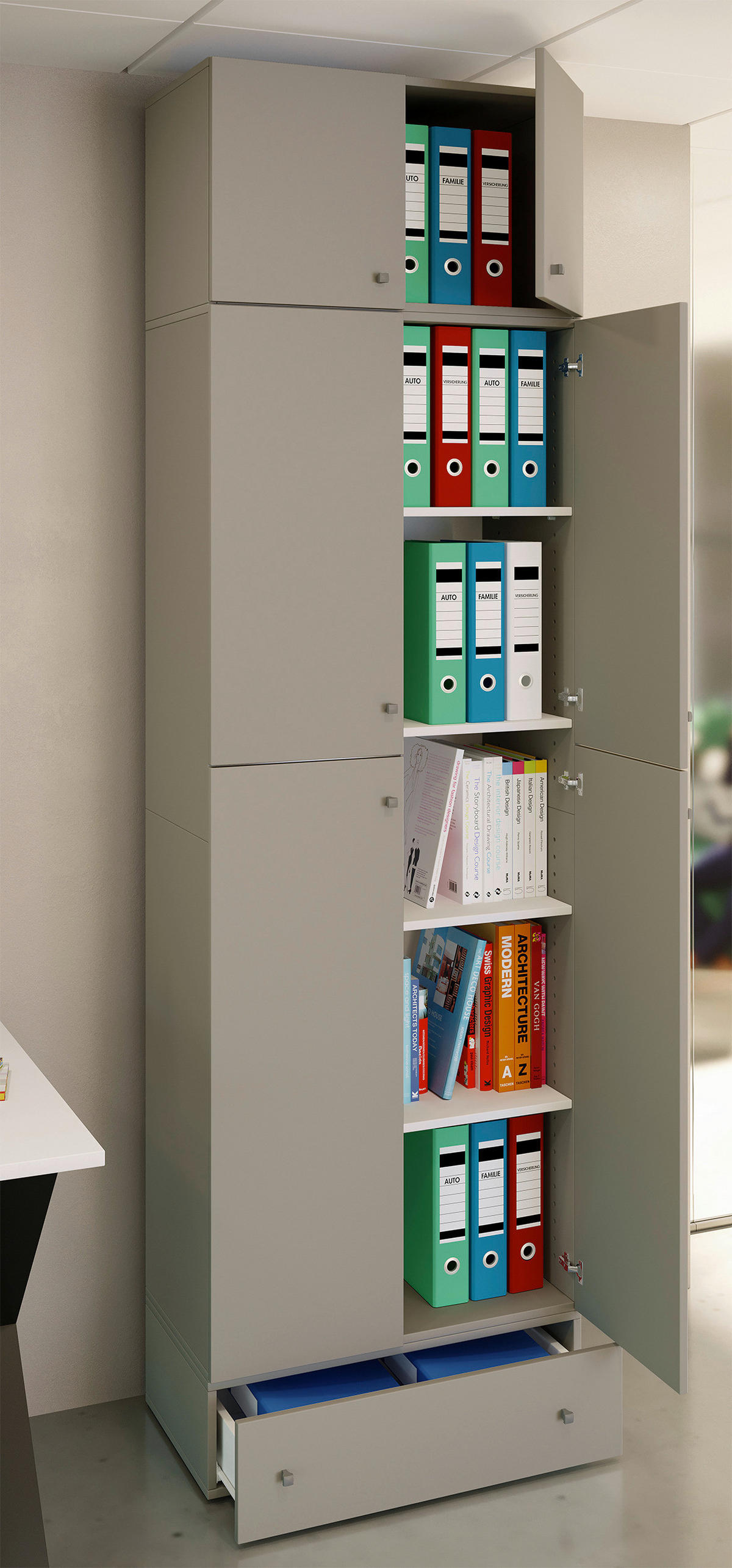 AKTENSCHRANK Grau  - Grau, MODERN, Holzwerkstoff (70/240/39cm) - MID.YOU