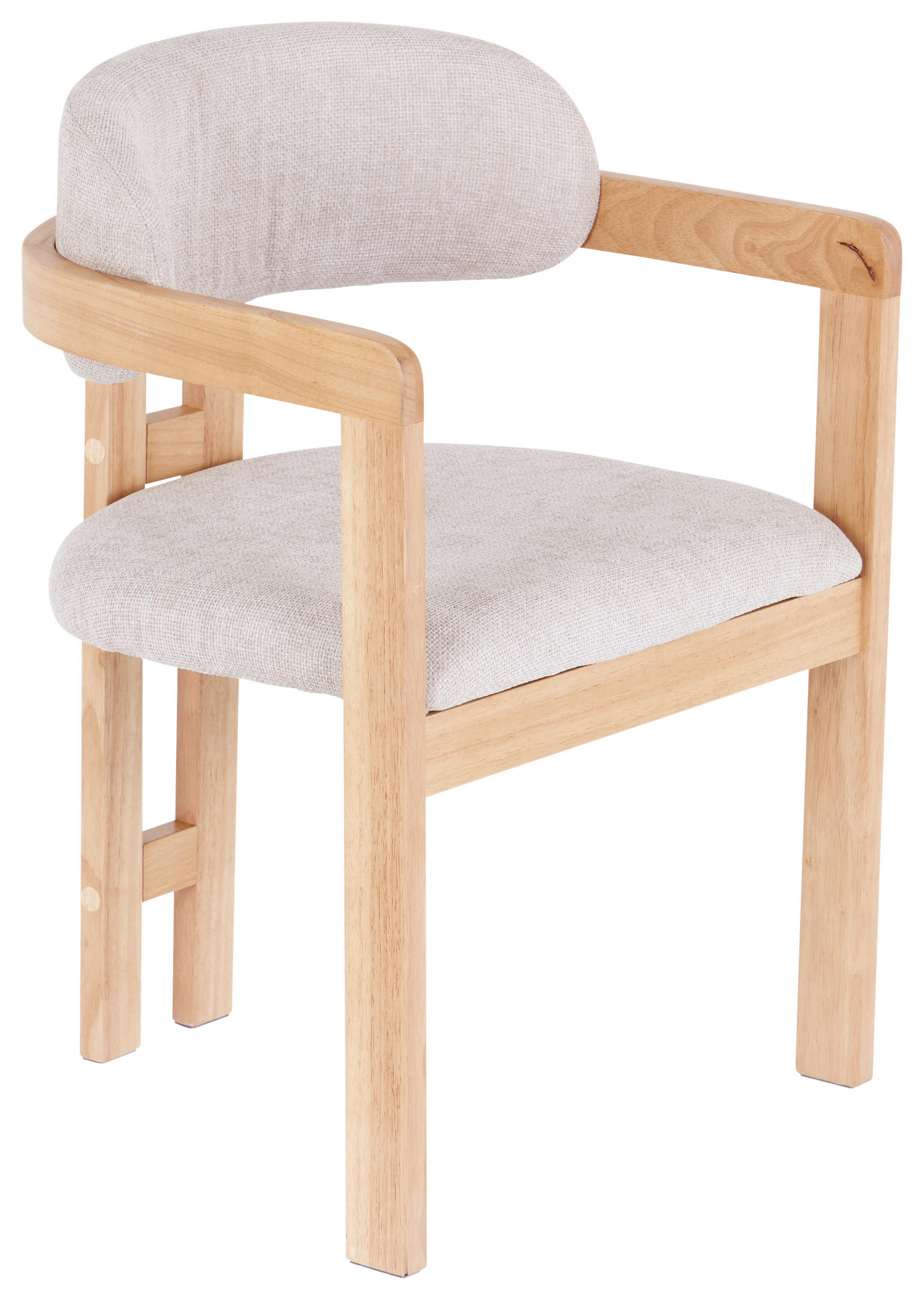 ARMLEHNSTUHL  in Leinenoptik  - Hellbraun/Eichefarben, MODERN, Holz/Textil (60/80/52cm) - MID.YOU
