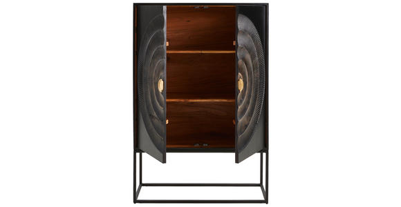 HIGHBOARD Schwarz 100/150/40 cm - Goldfarben/Schwarz, Design, Holz/Metall (100/150/40cm) - Landscape