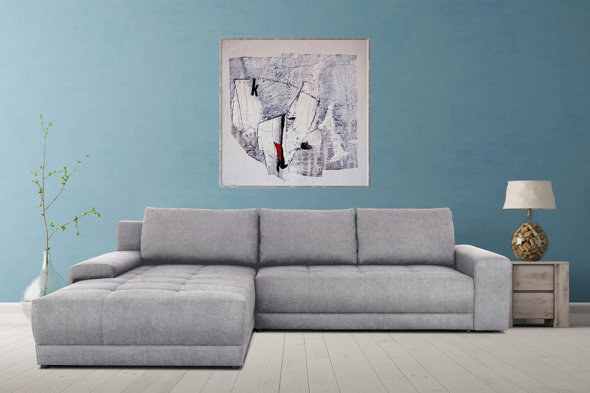 ECKSOFA Grau Webstoff  - Anthrazit/Grau, MODERN, Textil (213/308cm) - MID.YOU