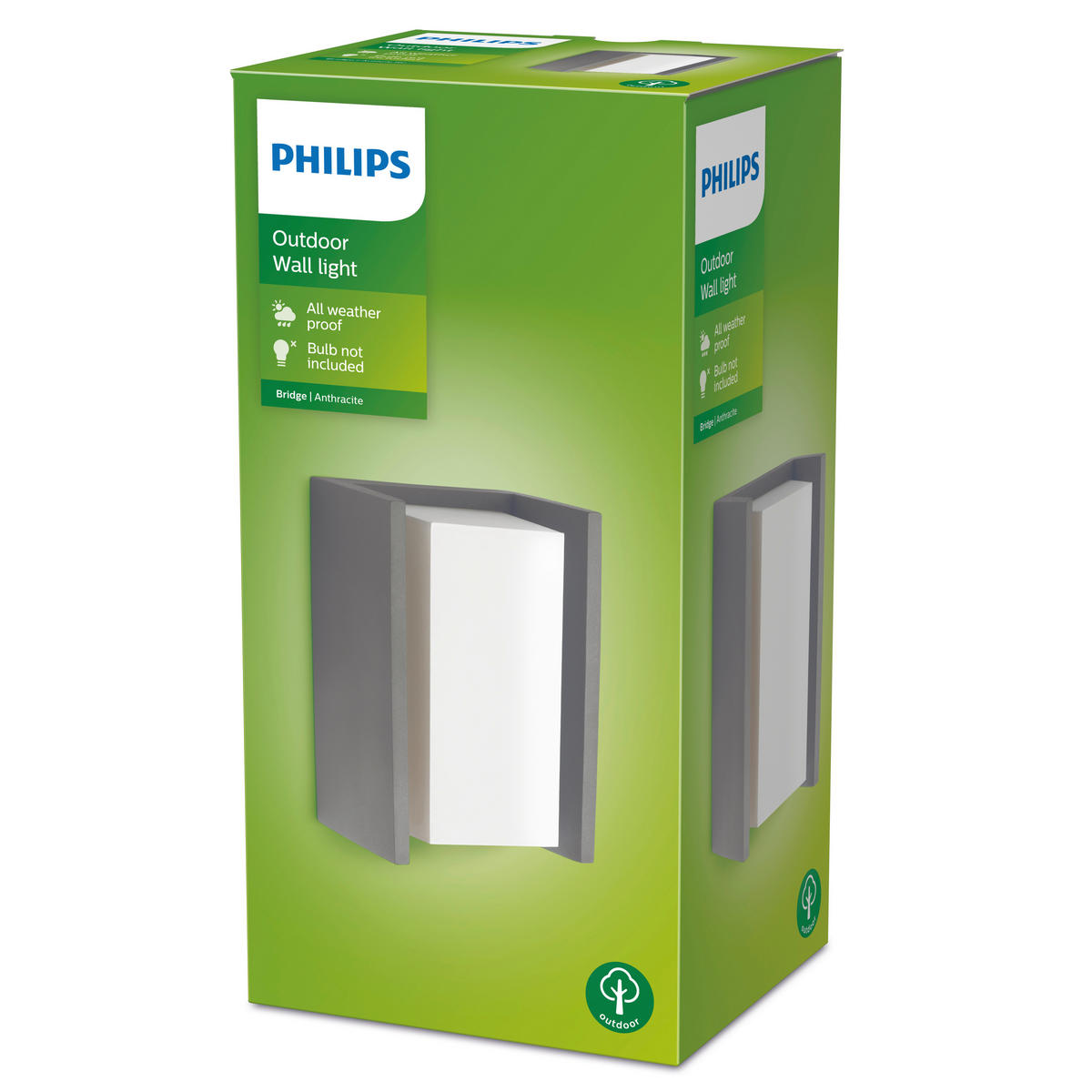 AUßENWANDLEUCHTE Bridge 11,8/21,2/10,1 cm   - Anthrazit, Basics, Kunststoff/Metall (11,8/21,2/10,1cm) - Philips