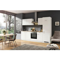 KÜCHENBLOCK 280 cm   in Weiß  - Edelstahlfarben/Weiß, Design, Holzwerkstoff/Metall (280cm) - Welnova