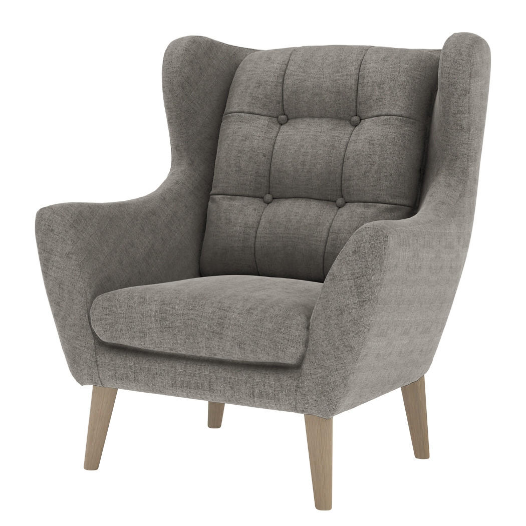 SESSEL in Webstoff Dunkelgrau  - Eichefarben/Dunkelgrau, Konventionell, Holz/Textil (91/107/94cm) - Trendmanufaktur