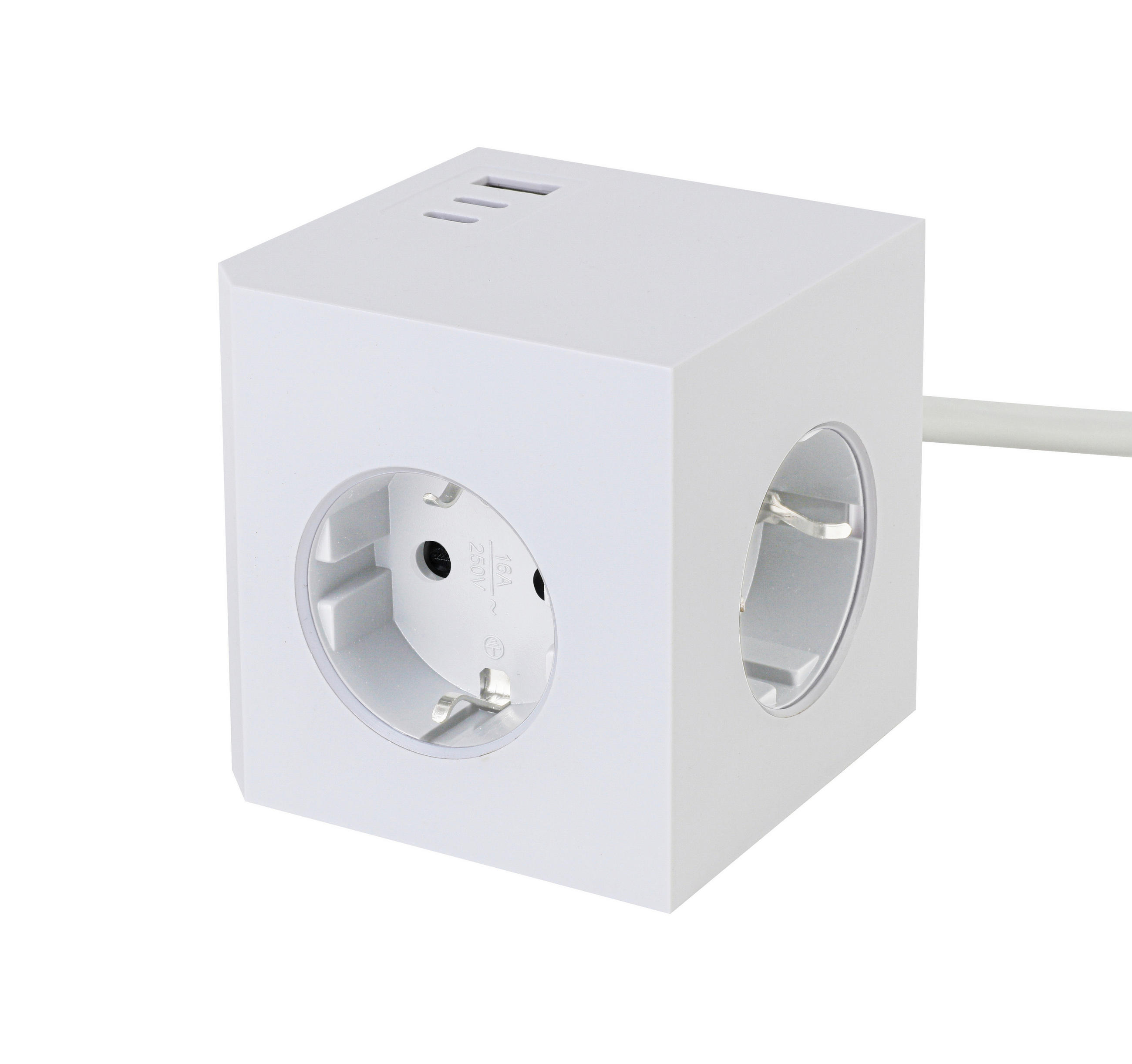 Mican Steckdosenwürfel Plug Box Weiß 7.5x7.5x7.5 cm