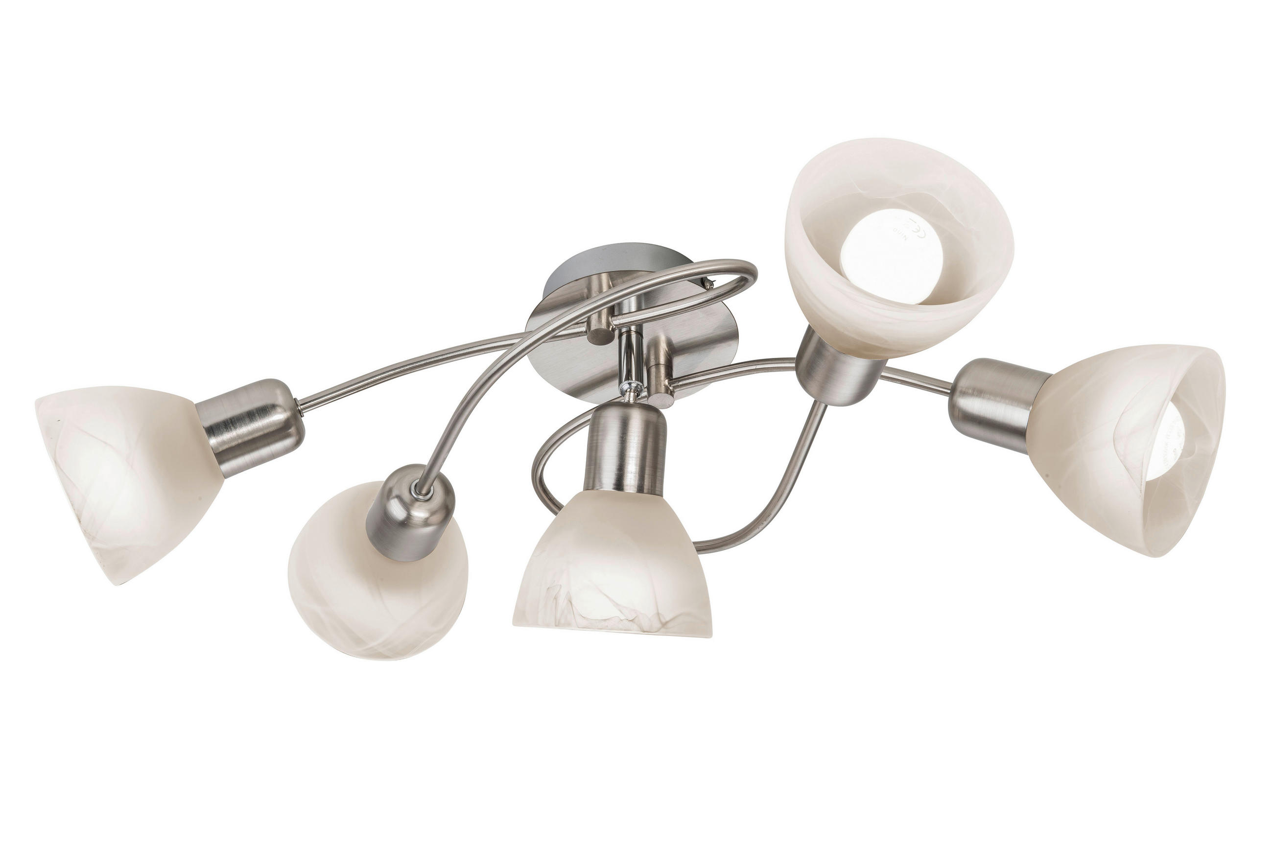 LED-DECKENLEUCHTE  - Weiß/Nickelfarben, Design, Glas/Metall (60cm) - Boxxx