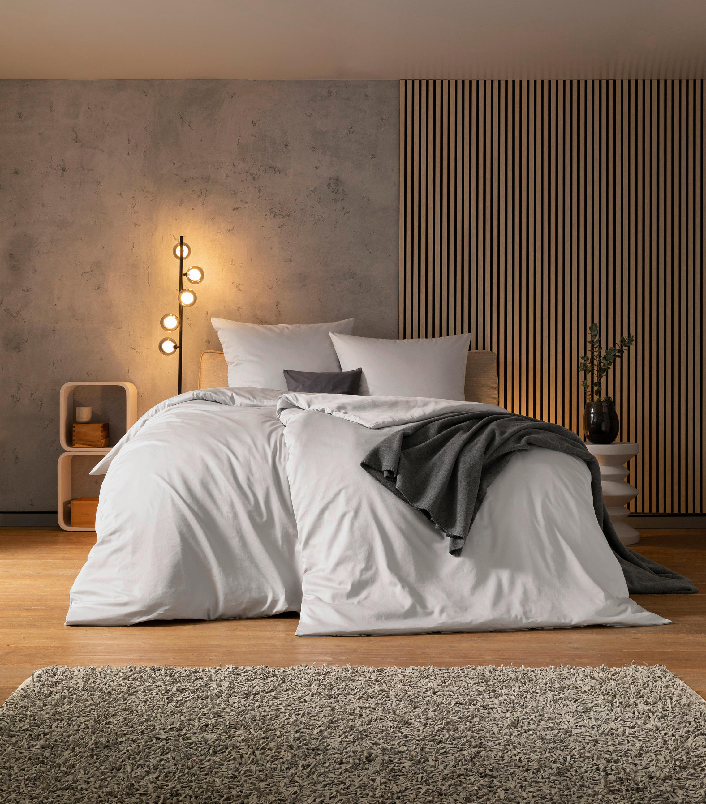BETTWÄSCHE Atelier Satin 135/200 cm  - Platinfarben, Design, Textil (135/200cm) - Estella