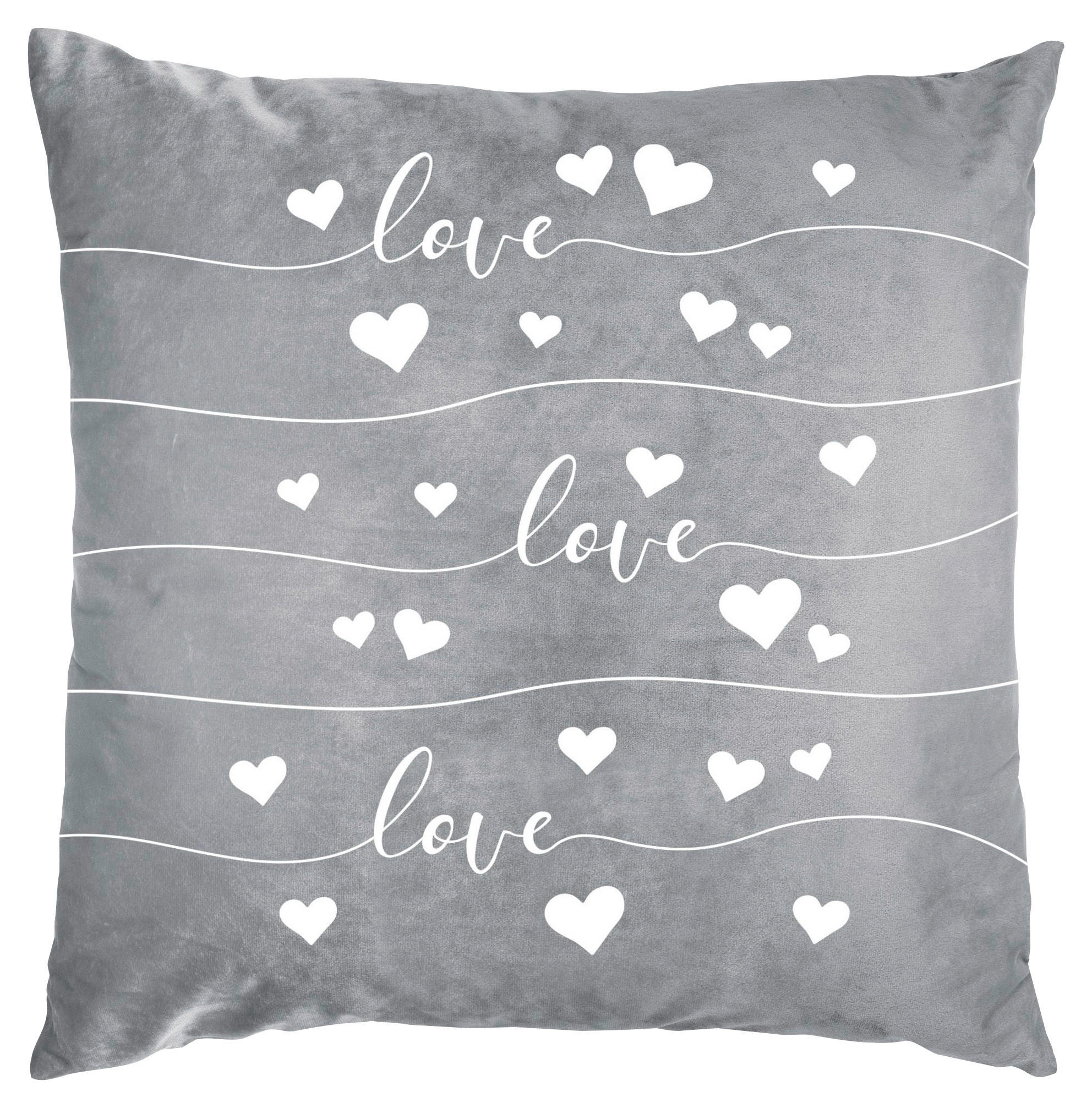 Zierkissen Sophia 45x45 cm Polyester Grau mit Zipp