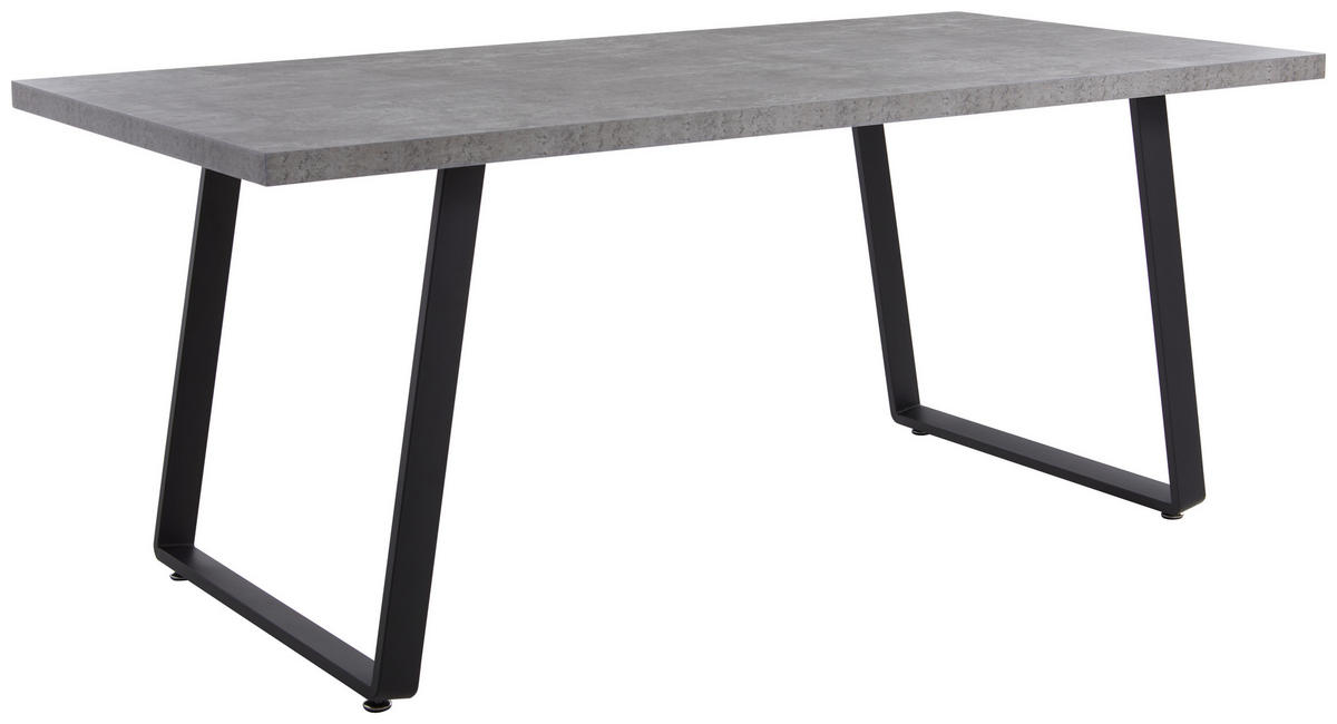 JEDILNA MIZA, siva  - siva/črna, Design, kovina/leseni material (180/90/76cm) - Carryhome