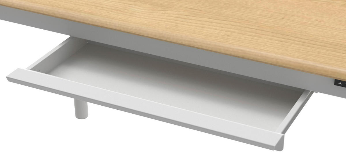 SCHREIBTISCH 160/76/72/117 cm Weiß, Nussbaumfarben elektrisch höhenverstellbar  - Nussbaumfarben/Weiß, Design, Holzwerkstoff/Kunststoff (160/76/72/117cm) - Novel