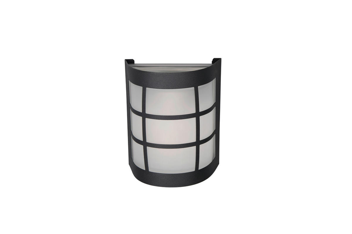 AUßENWANDLEUCHTE 14/10,5/16,5 cm   - Schwarz/Weiß, Design, Glas/Metall (14/10,5/16,5cm)