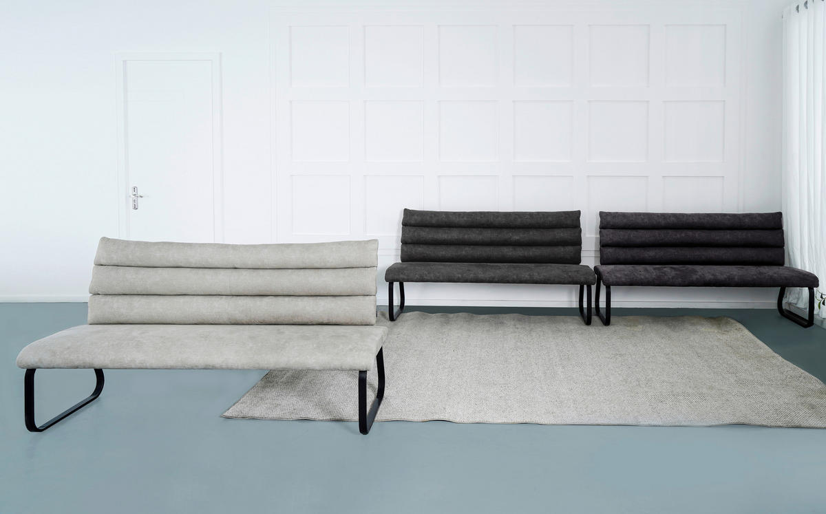 SITZBANK 180/94,5/70 cm Webstoff Taupe  - Taupe/Schwarz, Design, Textil/Metall (180/94,5/70cm) - Novel