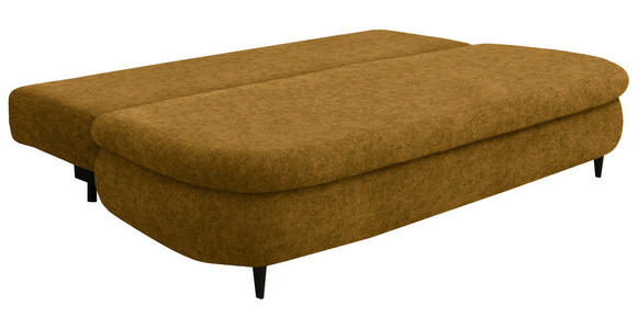 SCHLAFSOFA in Velours Currygelb - Currygelb/Schwarz, Design, Holz/Textil (213/89/105cm) - Novel