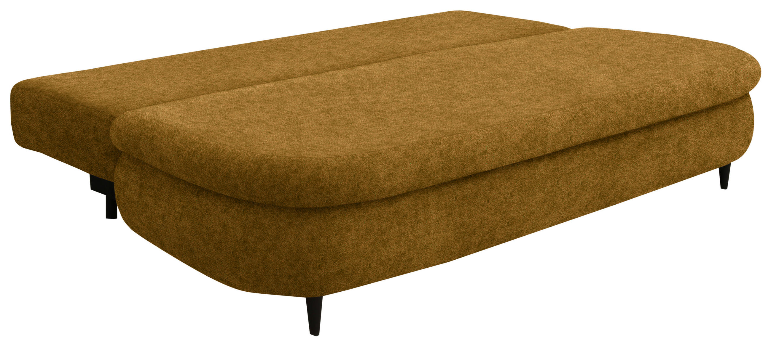 SCHLAFSOFA in Velours Currygelb  - Currygelb/Schwarz, Design, Holz/Textil (213/89/105cm) - Novel