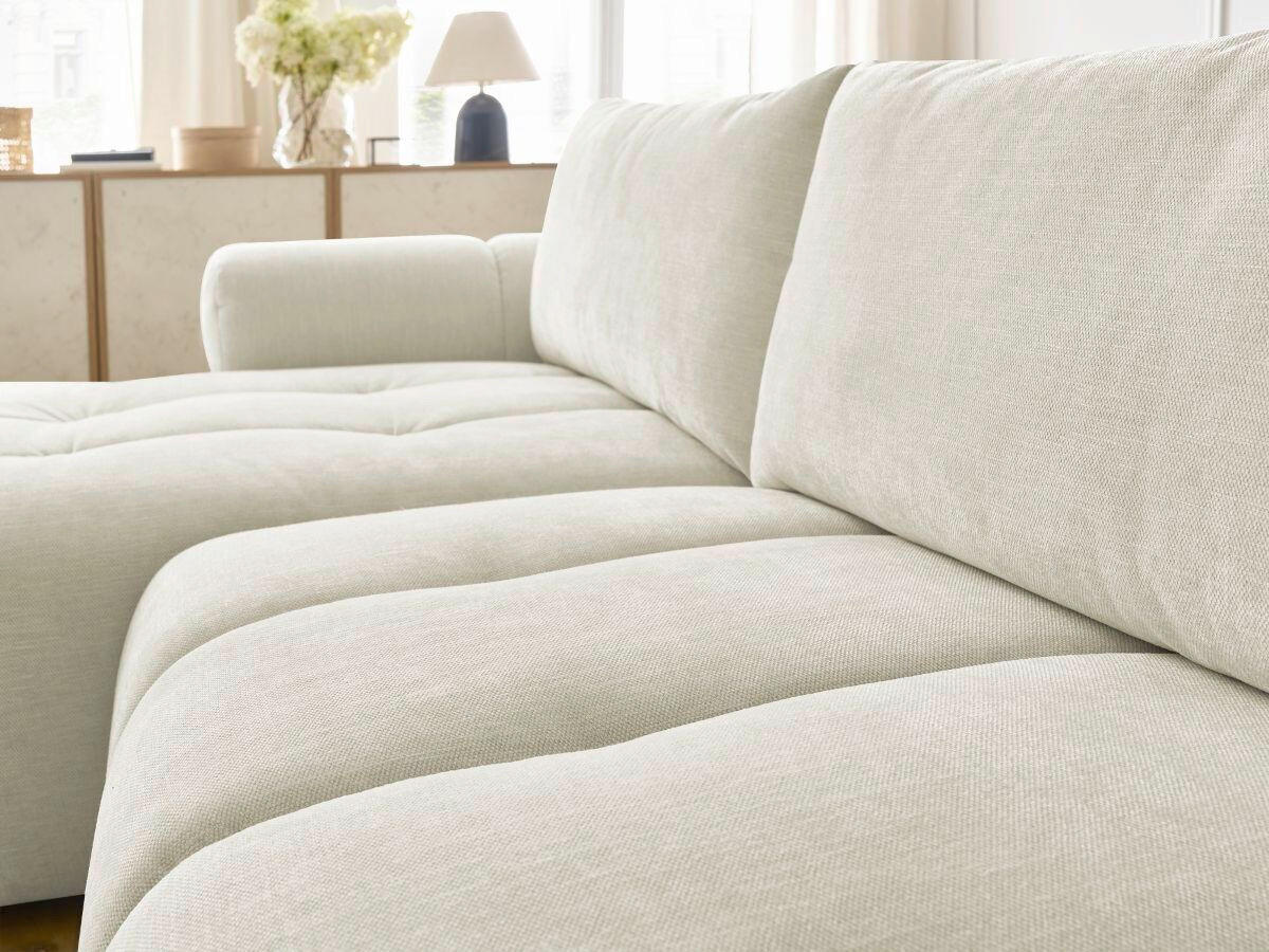 ECKSCHLAFSOFA FUJI Leinenoptik Beige  inkl.  - Beige/Schwarz, MODERN, Kunststoff/Textil (160/292cm)