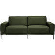 2,5-SITZER  in Echtleder Thymiangrün   - Thymiangrün/Schwarz, Design, Leder/Metall (200/102/92cm) - Johann Jakob