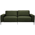 2,5-SITZER  in Echtleder Thymiangrün   - Thymiangrün/Schwarz, Design, Leder/Metall (200/102/92cm) - Johann Jakob