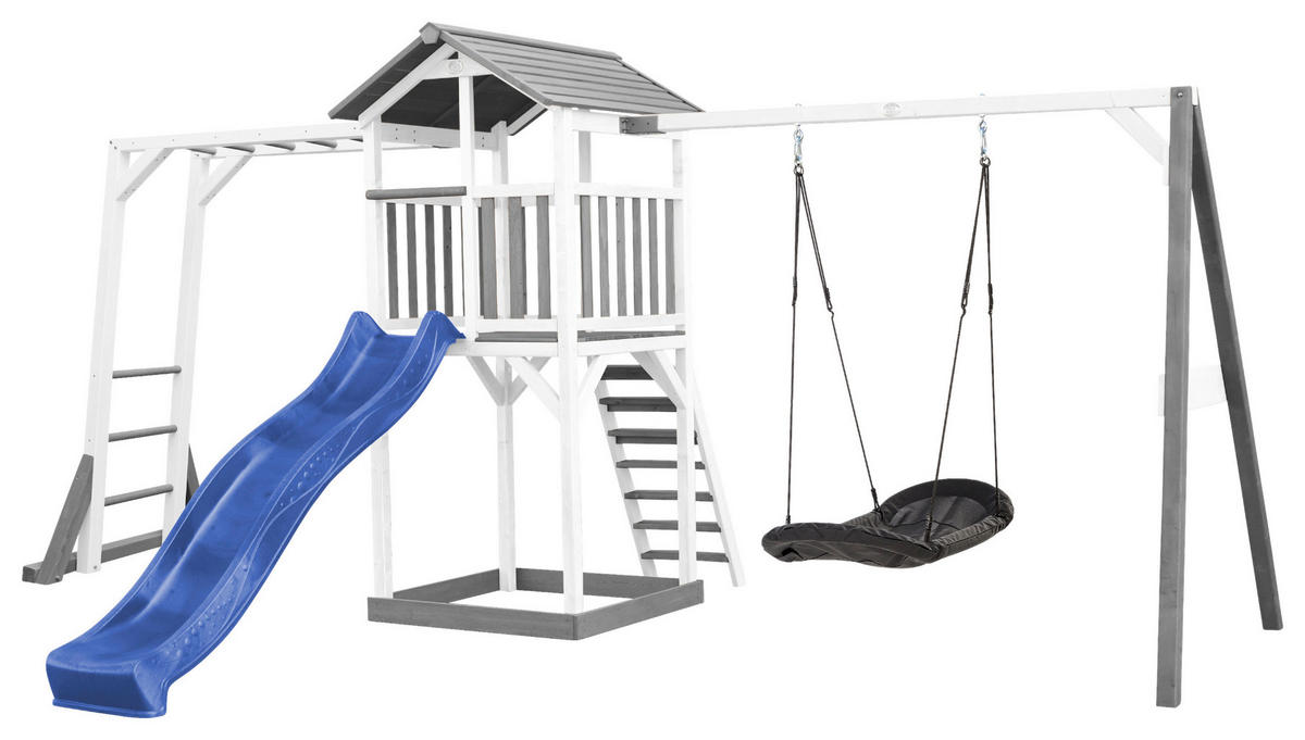 SPIELTURM 519/242/349 cm  - Blau/Weiß, KONVENTIONELL, Holz (519/242/349cm) - Ambia Garden