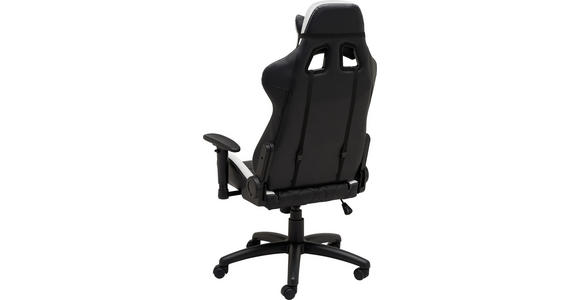 GAMINGSTUHL  in Lederlook Schwarz, Weiß  - Schwarz/Weiß, Design, Kunststoff/Textil (70/129-138/59cm) - Xora