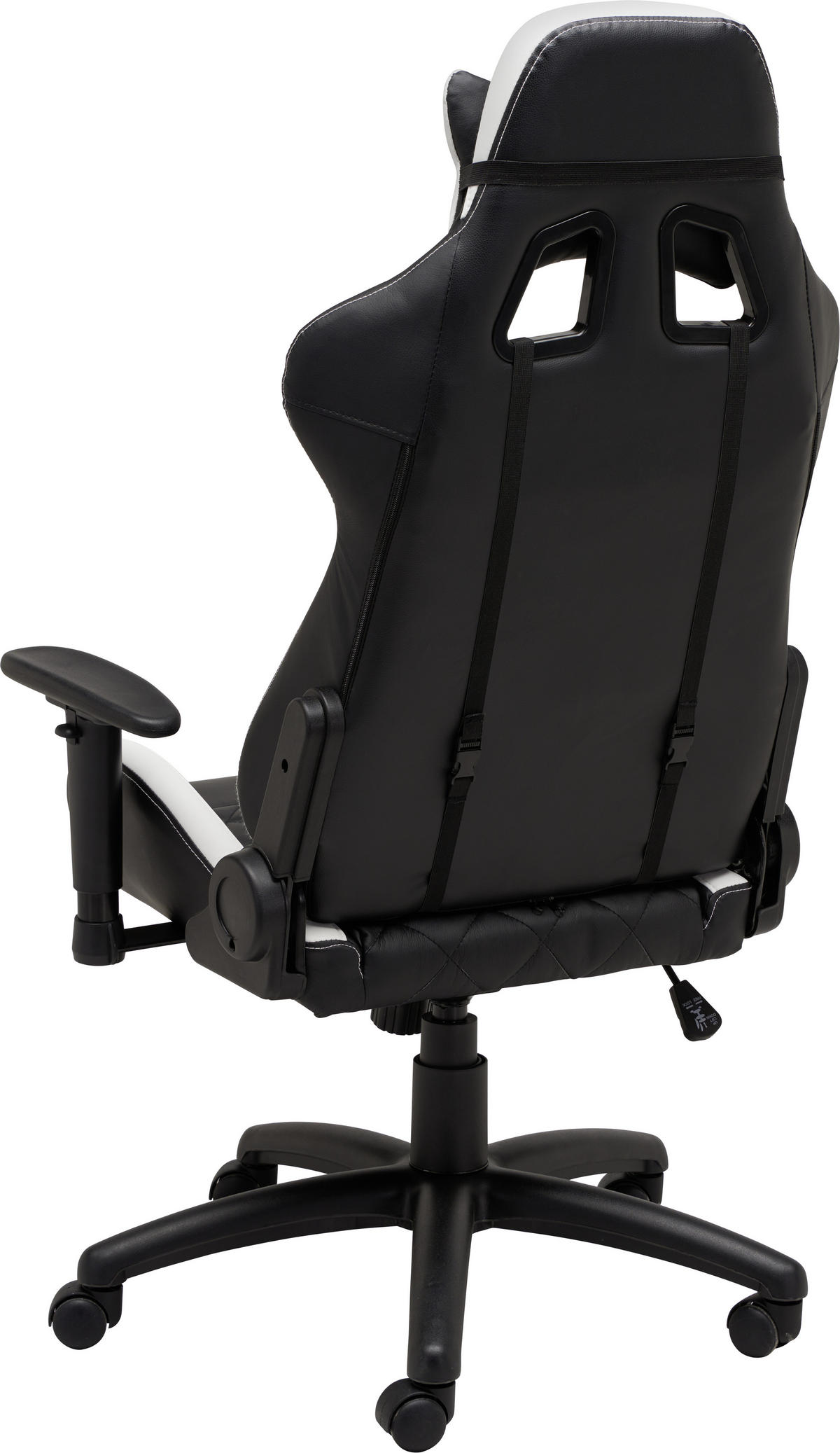 SCAUN DE GAMING  in imitație piele negru, alb  - alb/negru, Design, plastic/metal (70/129-138/59cm) - Xora