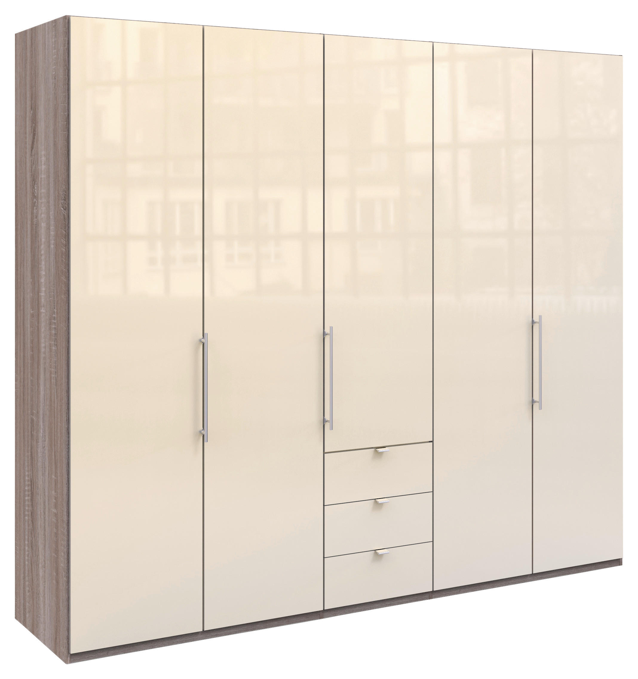 Venda Falttürenschrank Loft Trüffeleiche, Magnolie 250x216x58 cm