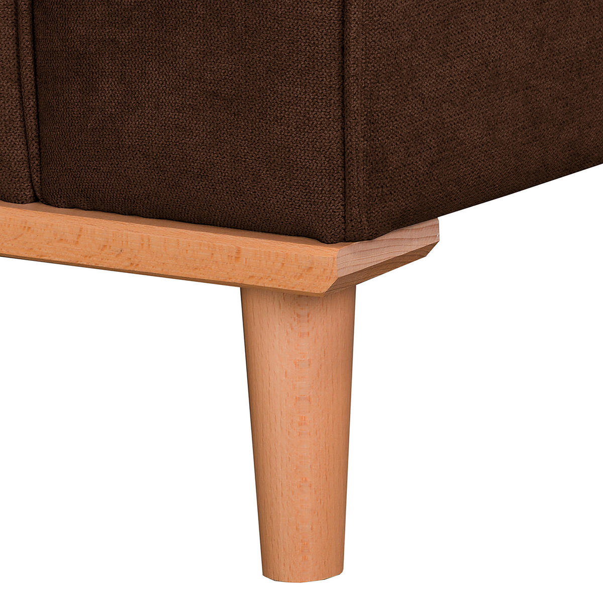 ECKSOFA in Mikrofaser Braun  - Wengefarben/Braun, Design, Holz/Textil (150/230cm) - Livetastic