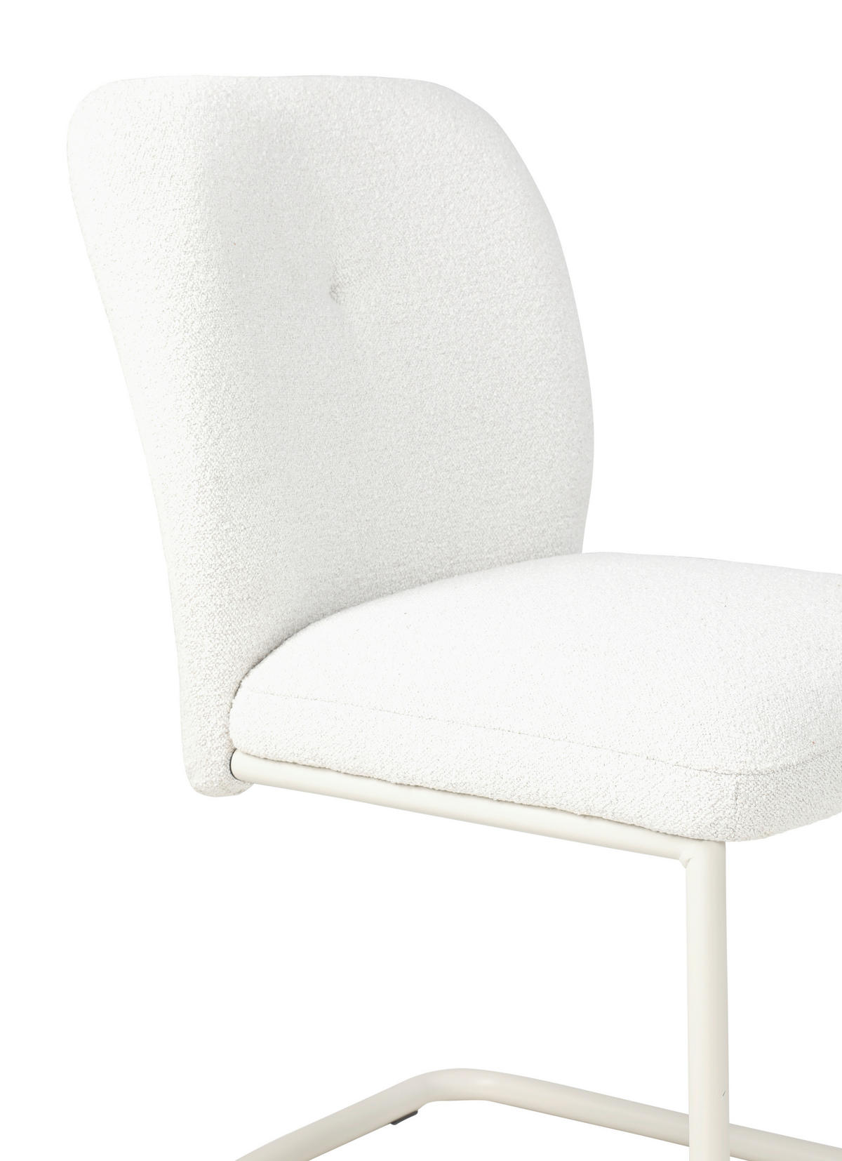 SCHWINGSTUHL  in Stahl Webstoff, Bouclé  - Perlmutt/Weiß, Basics, Textil/Metall (48/86,5/62,5cm) - Tom Tailor