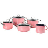 KOCHTOPFSET PINK 5-teilig  - Pink, KONVENTIONELL, Metall (48,50/28,50/39cm) - Riess