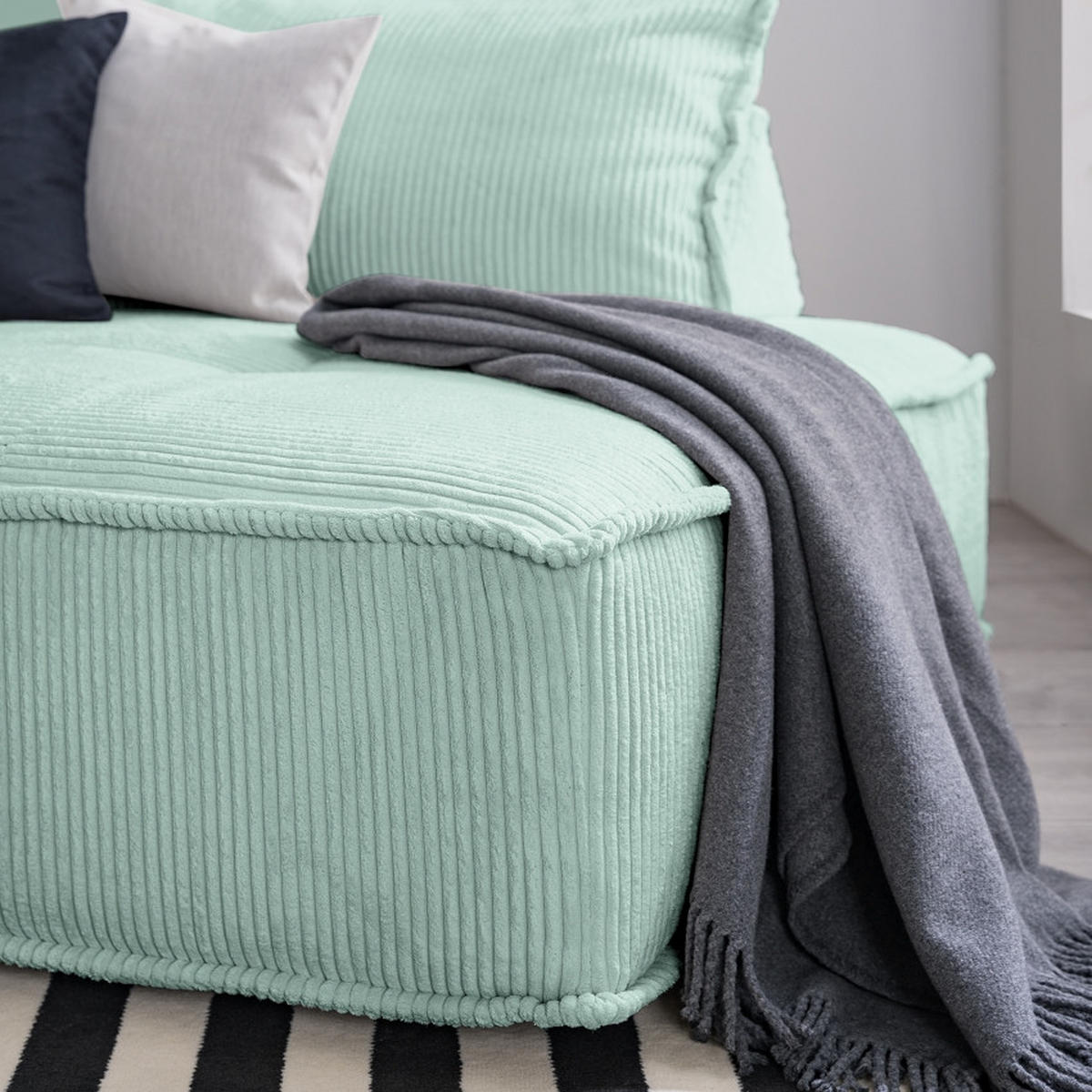 RÜCKENKISSEN   83/25/42 cm  - Blau, Modern, Textil (83/25/42cm) - Trendmanufaktur