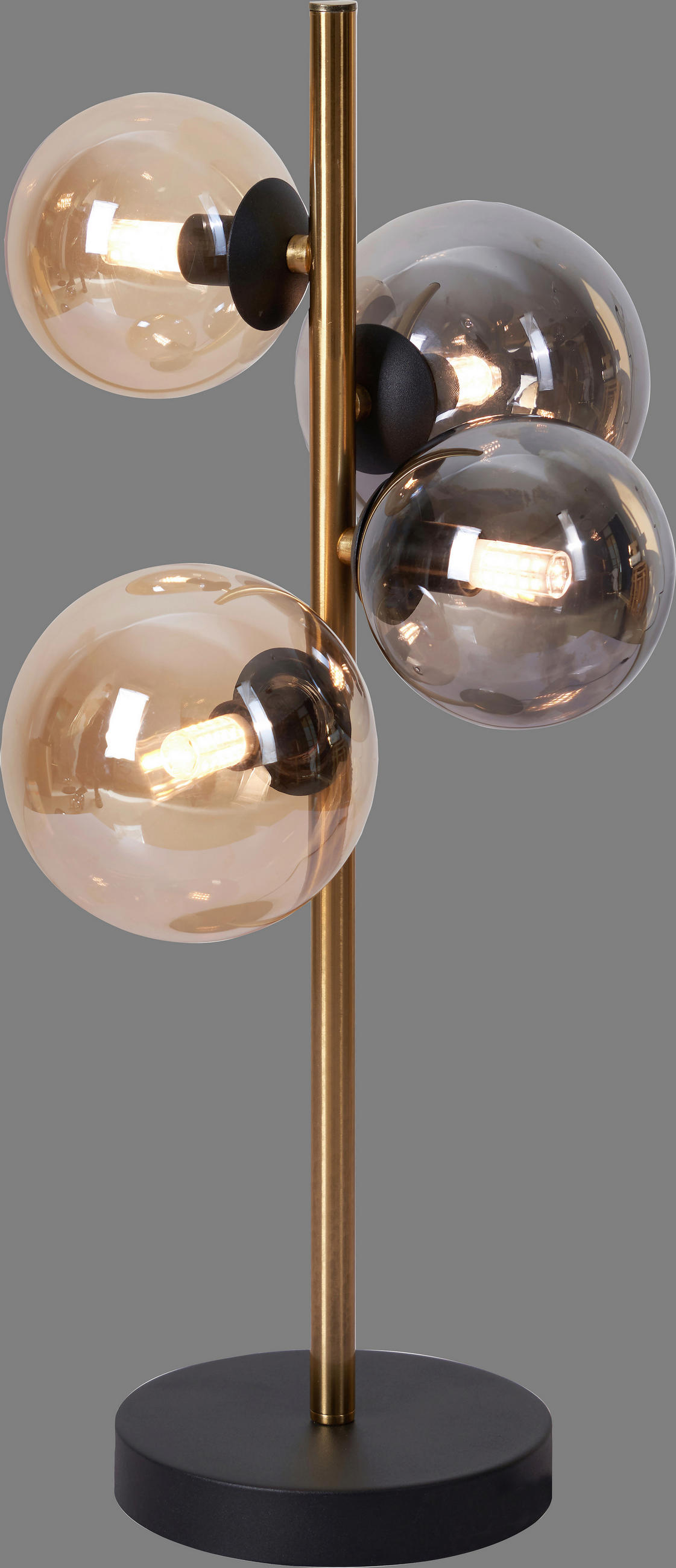LED BORDSLAMPA 23,7/19,3/48 cm   - bärnstensfärgad/svart, Lifestyle, metall/glas (23,7/19,3/48cm) - Dieter Knoll