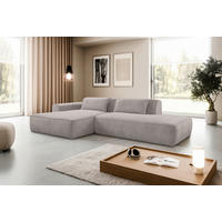 ECKSOFA BILLUND Grau Cord Nierenkissen  - Schwarz/Grau, KONVENTIONELL, Kunststoff/Textil (294/165cm) - Livetastic