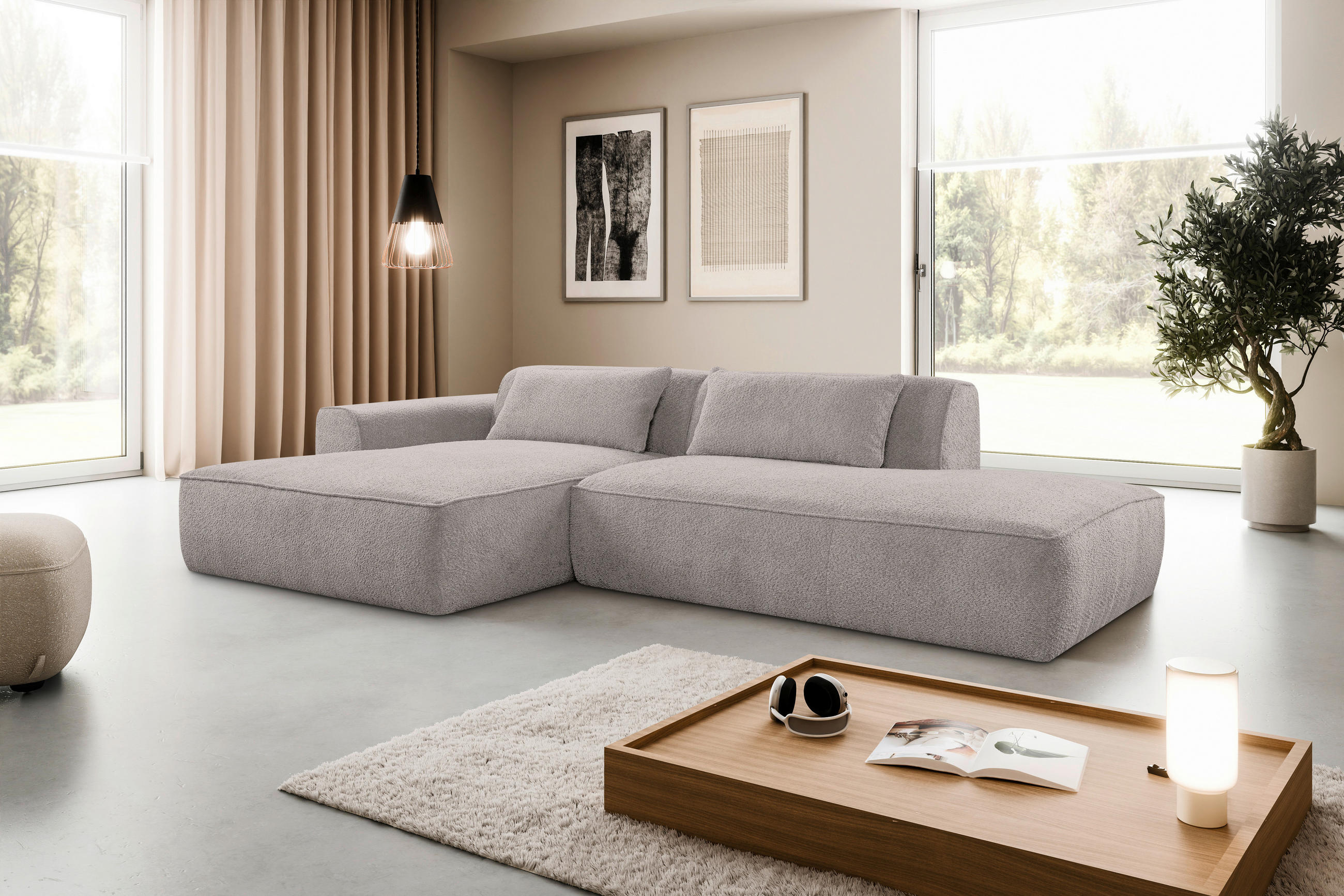 Livetastic ROHOVÁ SEDAČKA, plast, textil, kompozitní dřevo, šedá