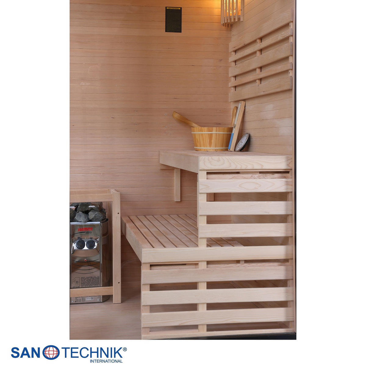 SAUNA für 2 Personen  - Schwarz, Basics, Glas/Holz (130/200/120cm) - Sanotechnik