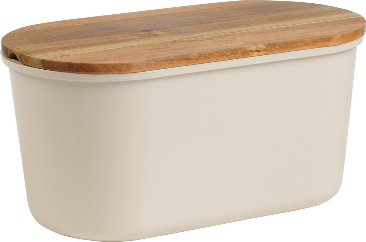 BOX NA CHLIEB,  - farba akácie/krémová, Trend, drevo/plast (37/21,50/17,20cm) - Echtwerk