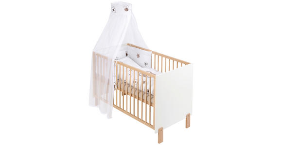 GITTERBETT-KOMPLETTSET 124,5/64,5/79 cm  - Braun/Weiß, Basics, Holz/Textil (124,5/64,5/79cm) - My Baby Lou