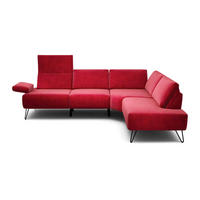 ECKSOFA Cosy Rot Samt  - Rot/Schwarz, Design, Textil/Metall (249-263/193cm) - SENSOO