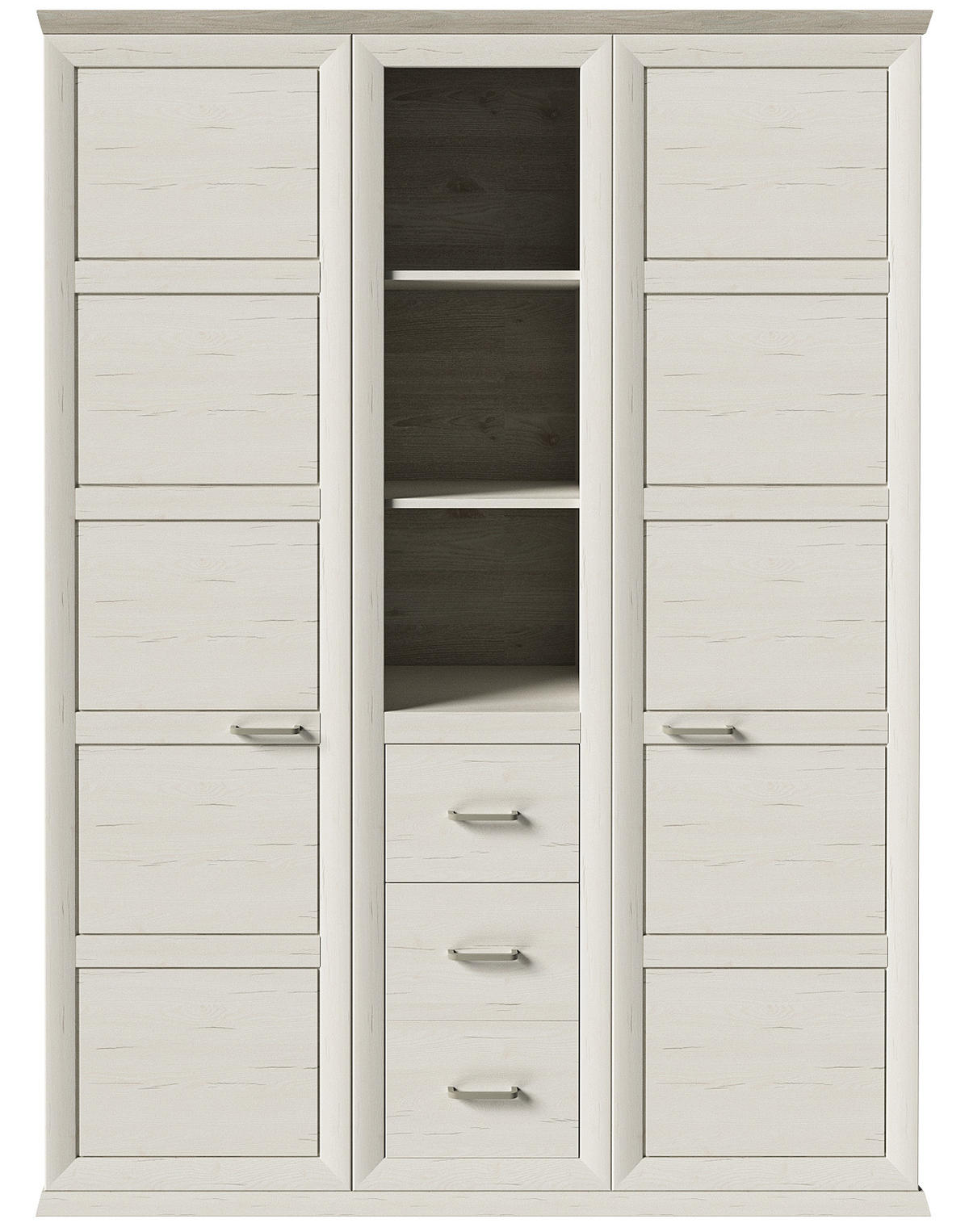 BABYKLEIDERSCHRANK Camron  - Weiß/Grau, Natur, Holzwerkstoff/Kunststoff (154/209,2/60,2cm) - My Baby Lou