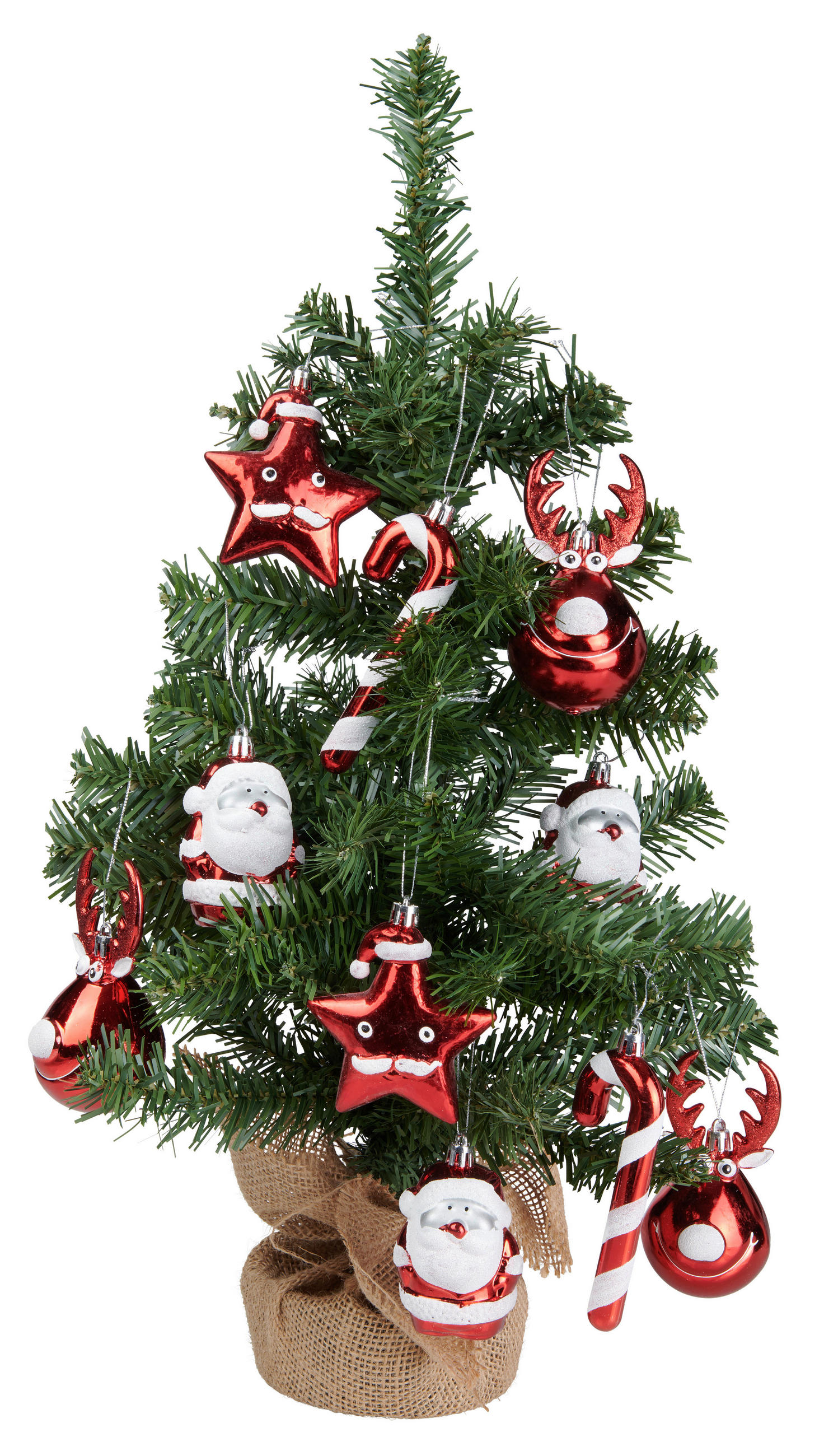 WEIHNACHTSBAUM 60 cm  - Rot/Braun, KONVENTIONELL, Kunststoff/Textil (60cm)