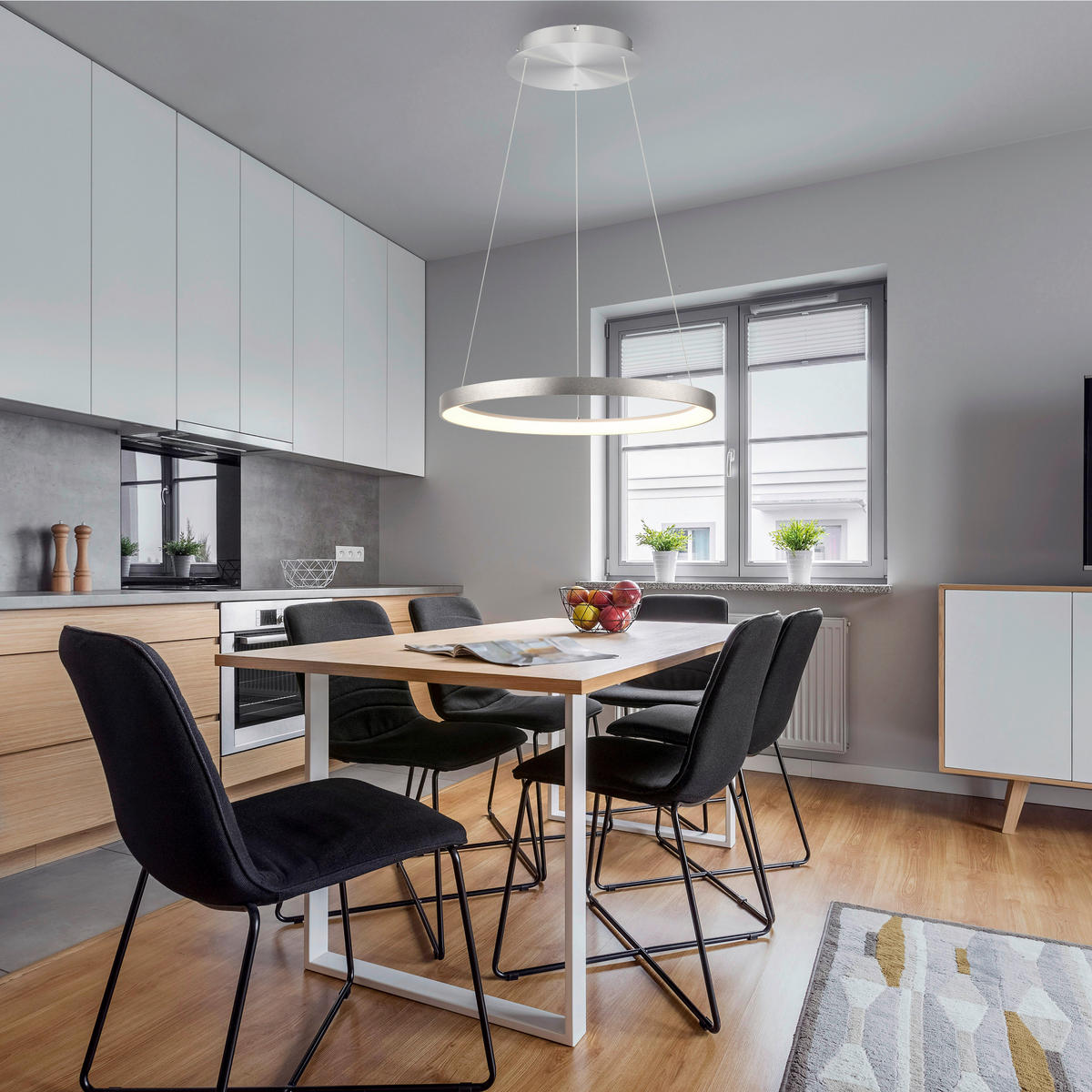 LED-PENDELLEUCHTE 57/180/200 cm   - Alufarben, Design, Kunststoff/Metall (57/180/200cm) - Paul Neuhaus