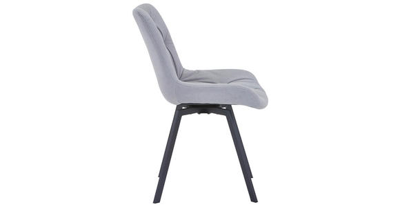 STUHL  in Eisen Mikrofaser Metall, Textil  - Schwarz/Grau, Design, Textil/Metall (54/86/62.5cm) - Carryhome