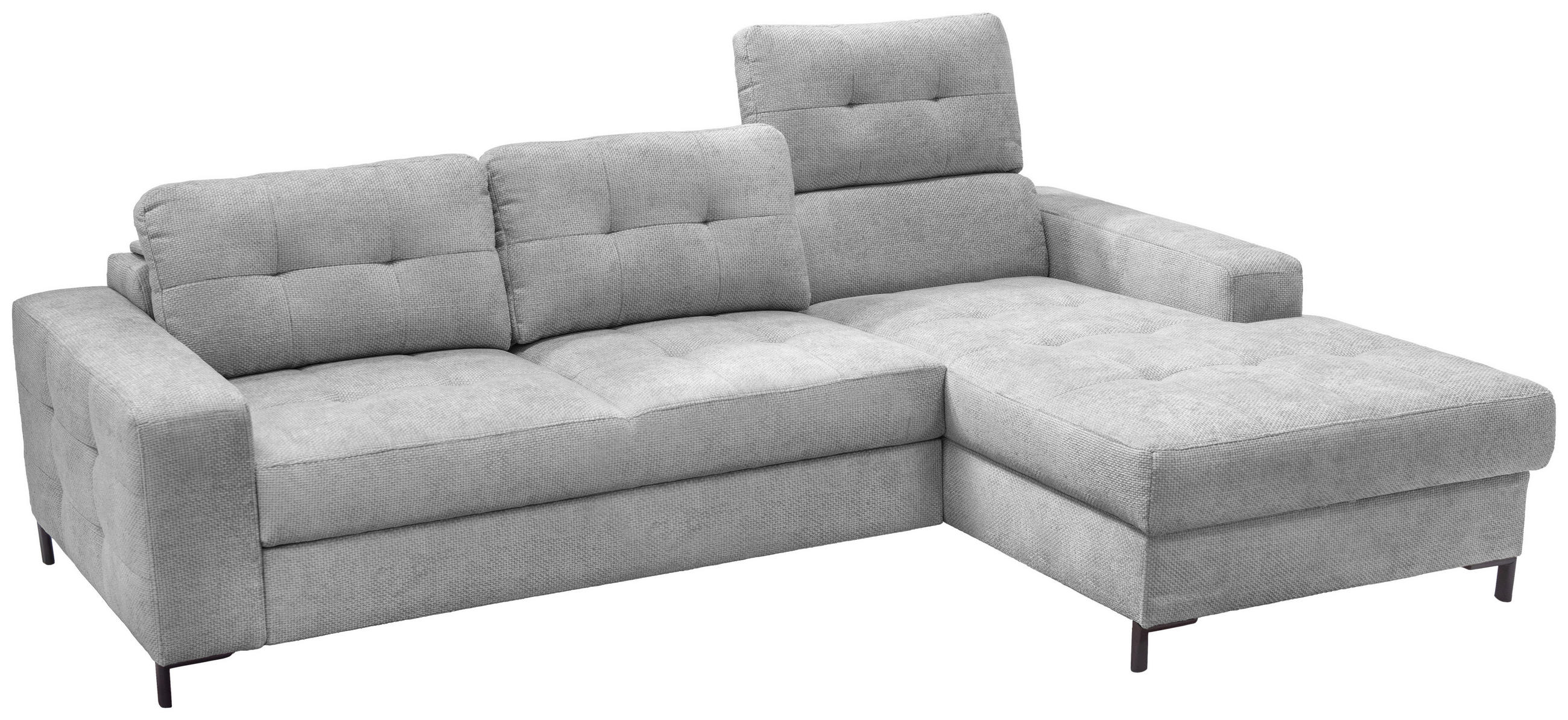 Thumbnail - Livetastic Ecksofa Bonito, Hellgrau, Textil, 3-Sitzer, Füllung: Silikon, Ottomane rechts, L-Form, 255x176 cm, Made in EU...
