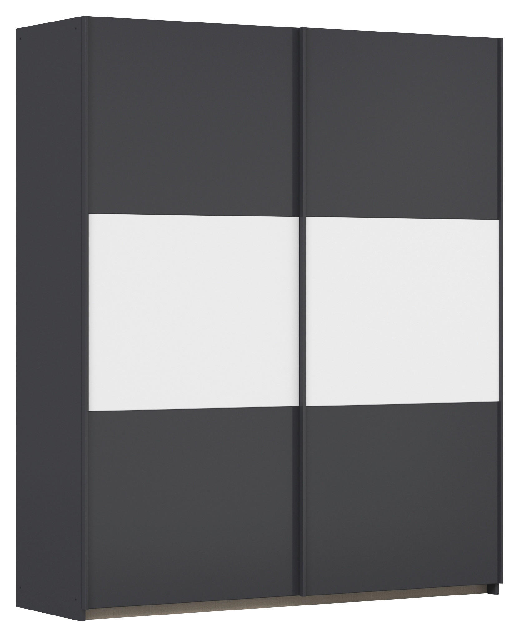 Rauch Möbel Schwebetürenschrank Grau, Weiß, Alu 175x210x59 cm