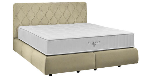 BOXSPRINGBETT 200/200 cm  in Creme  - Creme/Schwarz, Design, Kunststoff/Textil (200/200cm) - Johann Jakob