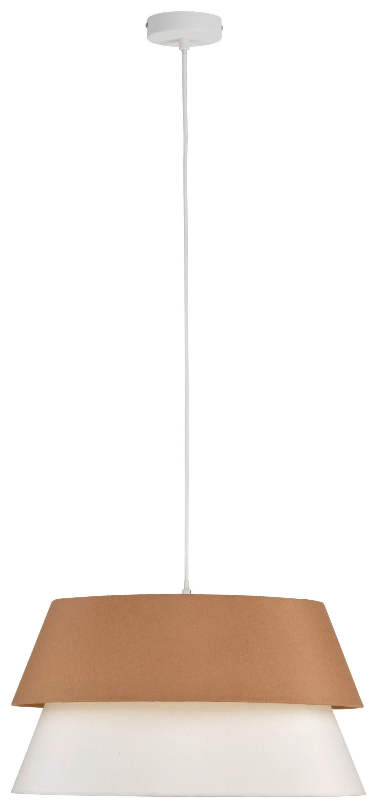HÄNGELEUCHTE 45/120 cm  - Weiß/Mokka, Trend, Kunststoff/Textil (45/120cm) - Collett's Monde