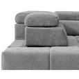 ECKSOFA Dunkelgrau Webstoff  - Dunkelgrau/Silberfarben, Design, Textil/Metall (295/201cm) - Hom`in
