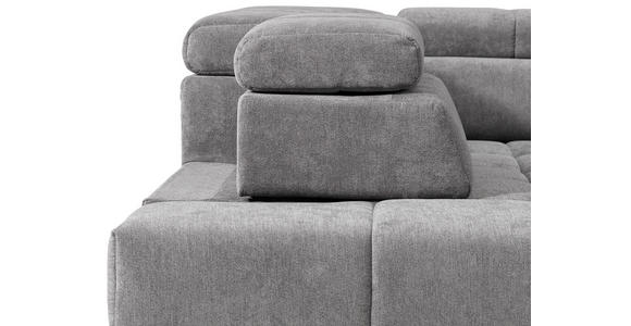 ECKSOFA Dunkelgrau Webstoff - Dunkelgrau/Silberfarben, Design, Textil/Metall (295/201cm) - Hom`in