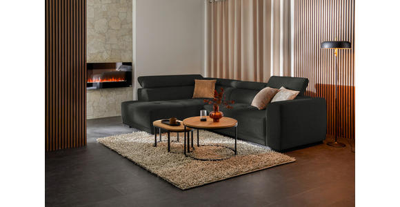 ECKSOFA in Struktur Schwarz 205/284 cm - Schwarz, Design, Kunststoff/Textil (205/284cm) - Xora