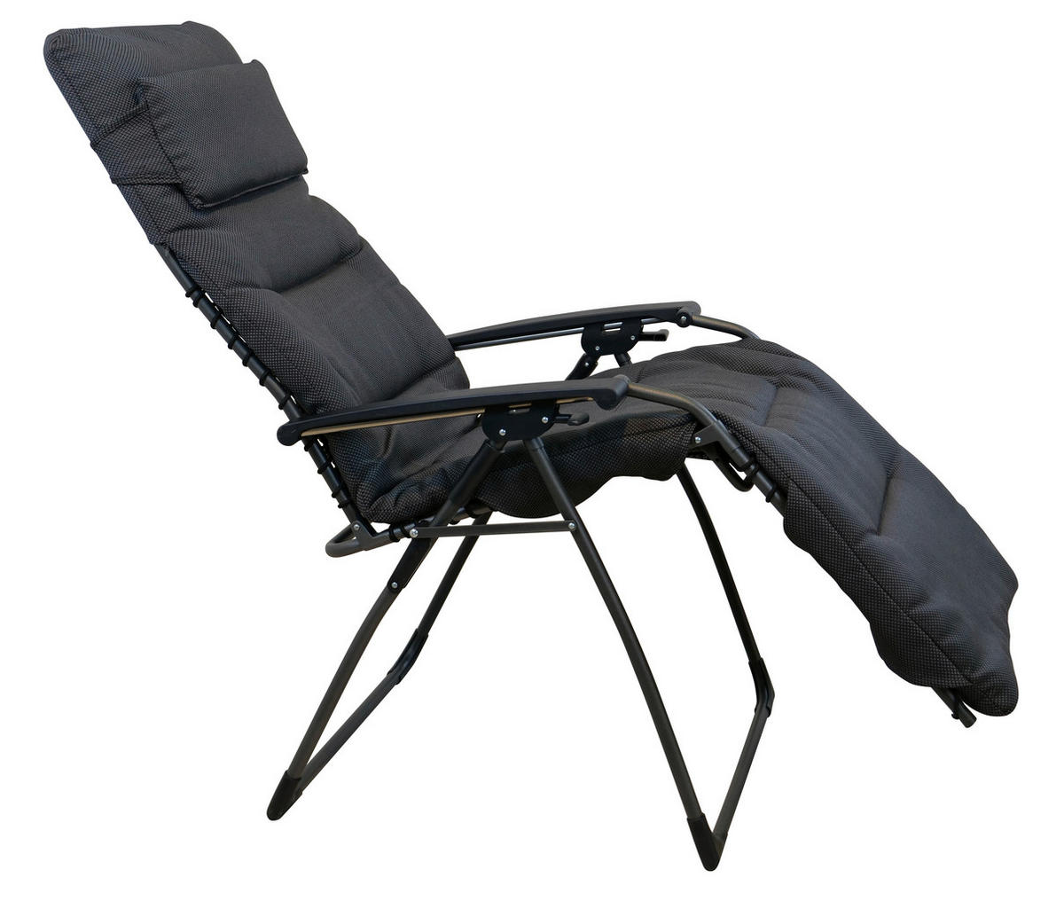 GARTEN-RELAXSESSEL Stahl  - Anthrazit, KONVENTIONELL, Kunststoff/Textil (71/130/64cm)
