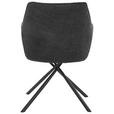 ARMLEHNSTUHL  in Webstoff  - Schwarz/Grau, Design, Textil/Metall (63/88/62cm) - Novel