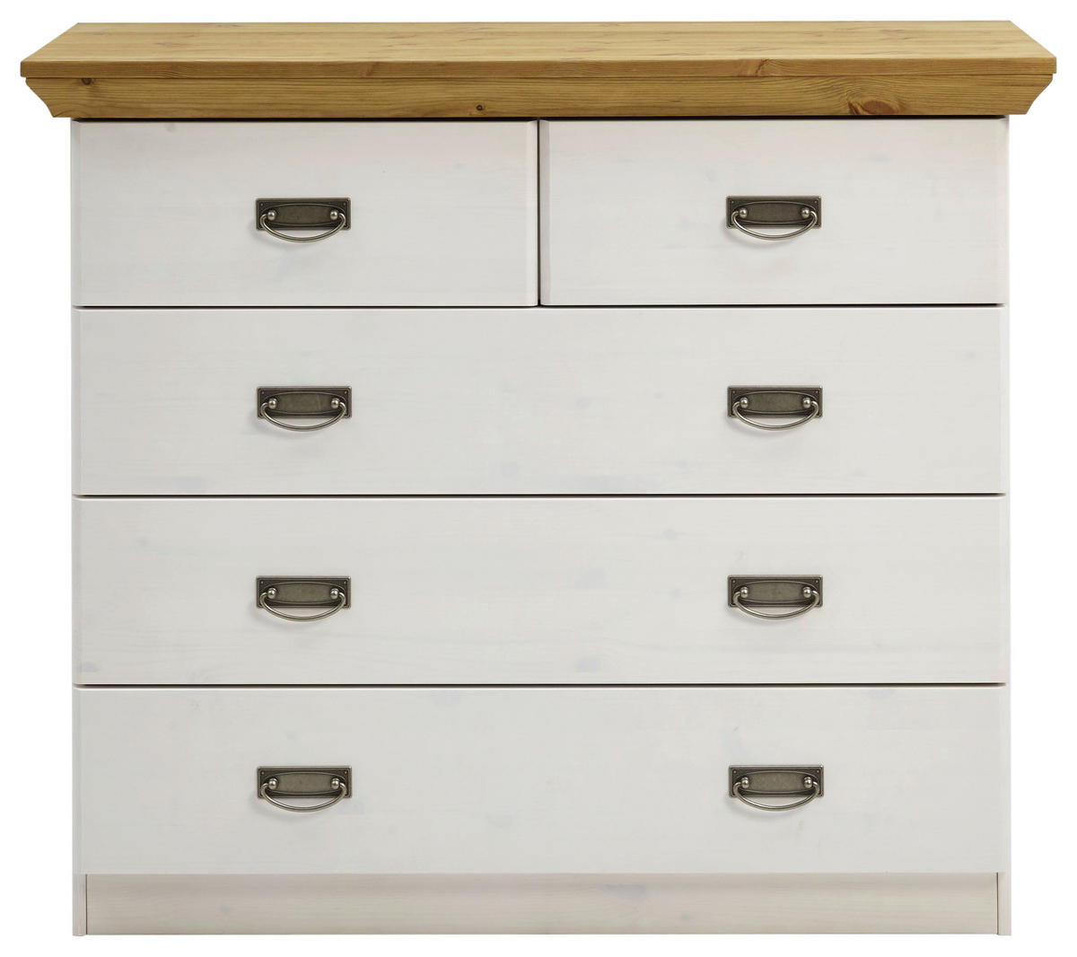 KOMMODE  in 105,7/90,3/50 cm  - Laugenfarbig/Silberfarben, ROMANTIK / LANDHAUS, Holz/Metall (105,7/90,3/50cm) - Boxxx